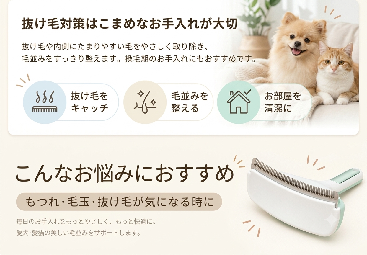 FurEase™ | 服・ソファの抜け毛対策ブラシ